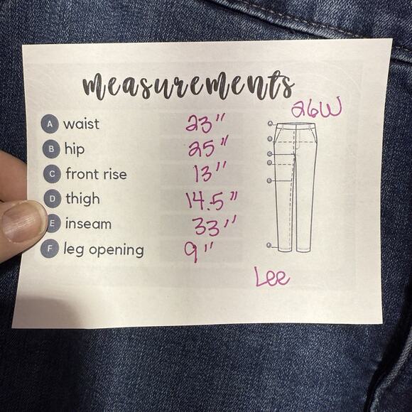Lee Flex Motion Jeans 26W Long Straight Leg Stretch Denim Mid Rise New Tags - Picture 8 of 10